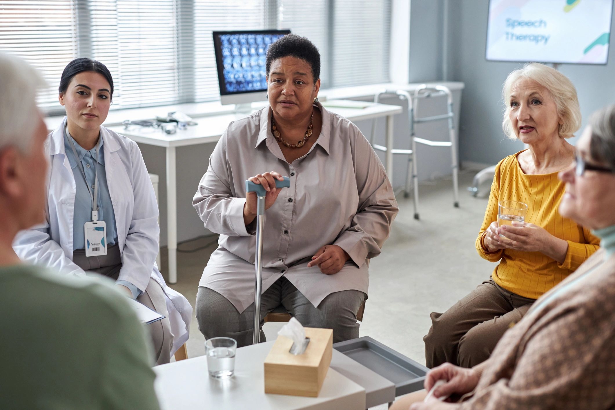 Team member speaking in a support setting